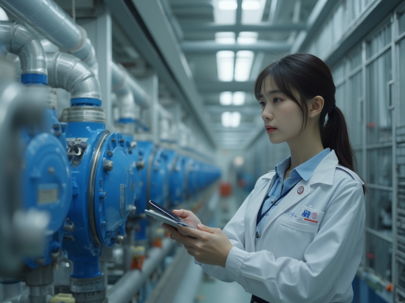 疾控中心執(zhí)法人員正在供水泵房檢查